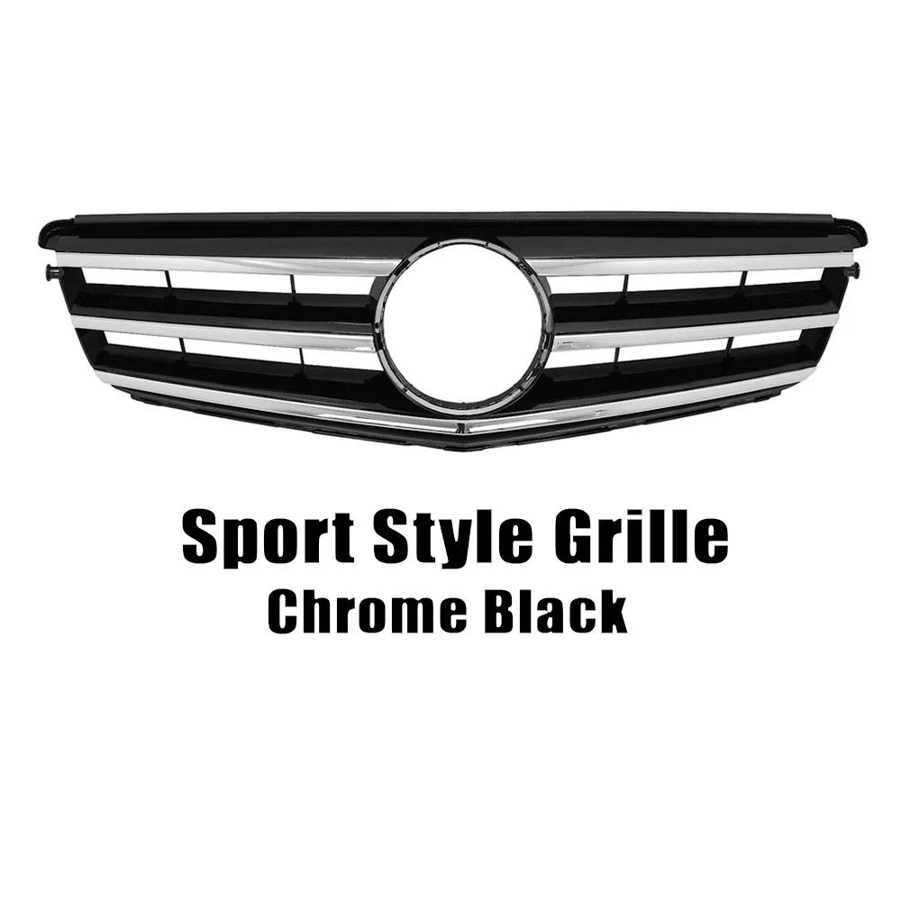XVIP AMG Style Front Bumper Grille For Mercedes Benz C-Class W204 2008-2014 C180 C200 C350 S204 Glossy Black GTR Style Grille