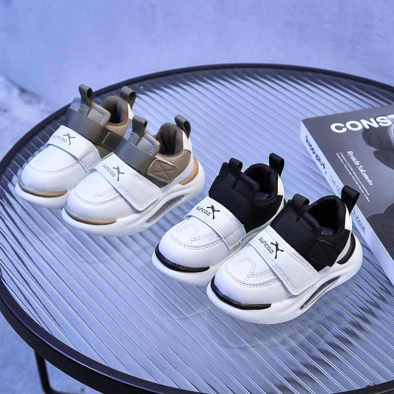 Children's Sneakers2026Korean-style spring leather soft-soled dad shoes for boys and girls, children's loafers