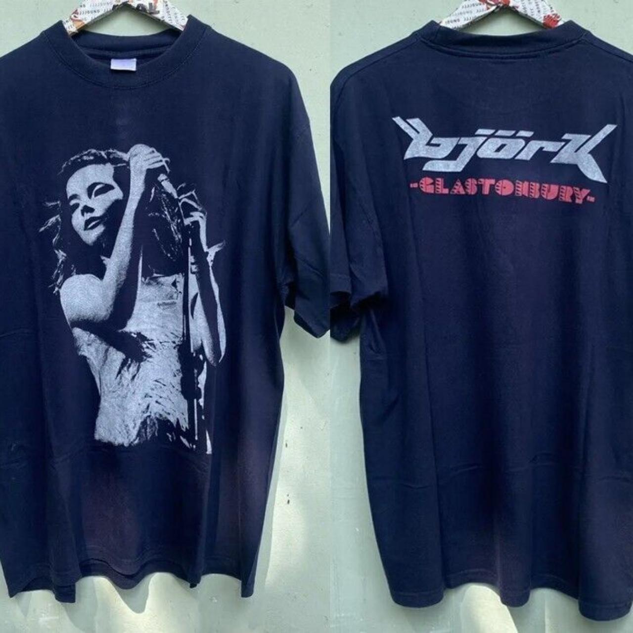 Bjork Glastonbury Tour Shirt Classic Style 2 side Black Unisex Shirt Vtg WA2000 XXXXL