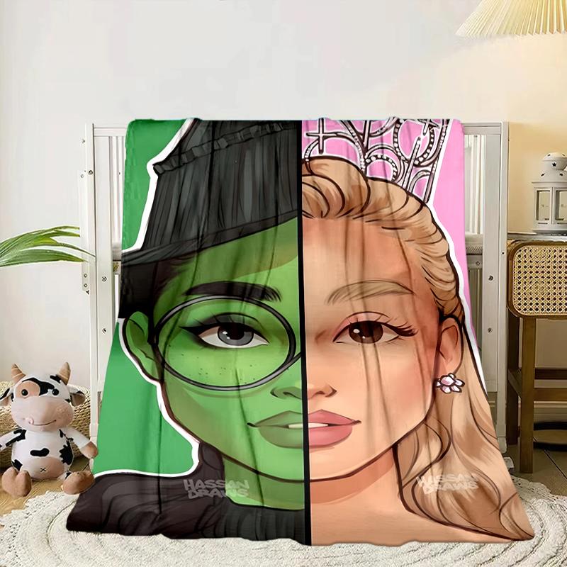Magic Witch And Friendship Blanket Flannel Blanket for Bed, Sofa, Camping, Hiking, Picnic Essentials, Gift for Family Fan Gifts