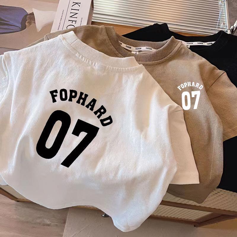 Korean Style Boys' Short Sleeve T-shirt - Summer 2024 Pure Cotton Toddler Top