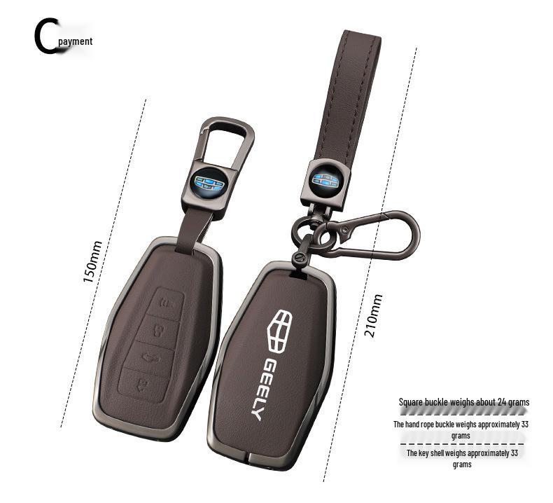 Protective Key Case for Geely Boyue Pro, Xingyue S, Xingrui L Models - Unisex Design with Shell and Buckle