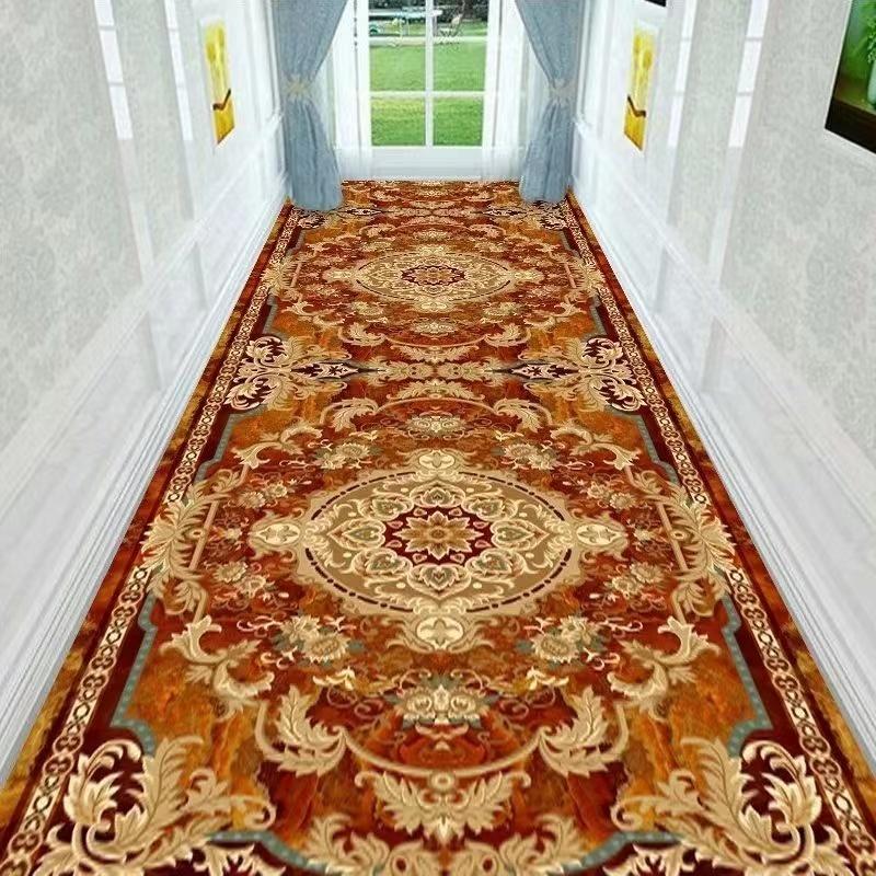 

Роскошный винтажный ковер в европейском дворцовом стиле, черный с золотым цветочным узором, для виллы, отеля, прихожей, коридора - Идеальный рождественский коврик для гостиной 80*300CM