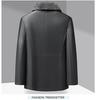 Men's Plus Size Fur Collar Leather Jacket - Warm Winter Outerwear for Middle-Aged Dads