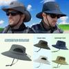 Summer Men's Breathable Sun Hat Outdoor Fishing Hat Wide-brimmed Bucket Hat Hiking Sun Protection Fisherman Hat Cross-border
