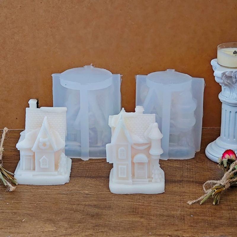 Beautiful Castles Silicone Mold for Plaster Crafting Sturdy and Easy to Demold Perfect for Creative Projects