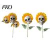 Halloween Lawn Decoration Sunflower Skull Ornament, Theme Garden Decor, Potted Plant Waterproof Outdoor Decoration, for Patio Yard Resin