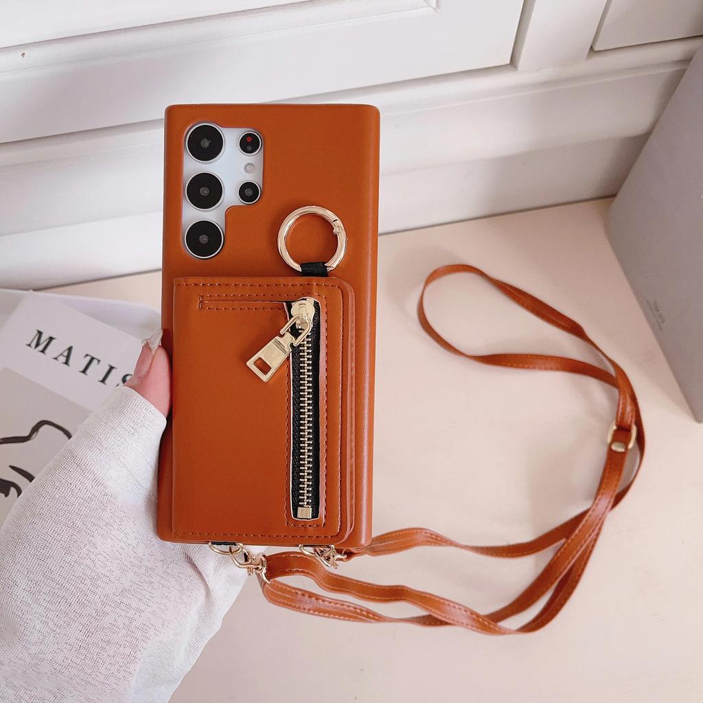 Umhänge-Ledergeldbörse mit Kartenhalter Handyhülle für Samsung Galaxy S23 FE S25 S24 S22 Ultra Plus A53 A54 Stoßfeste Hülle