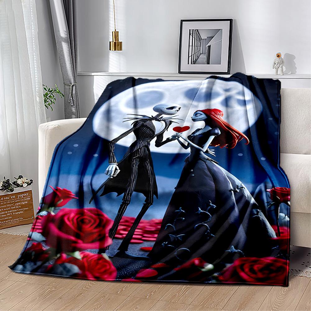 Nightmare Before Christmas Flannel Blanket-Soft and Suitable for Sofas,Beds,Offices,Travel,All Seasons,Great Gift for Holidays and Birthdays.