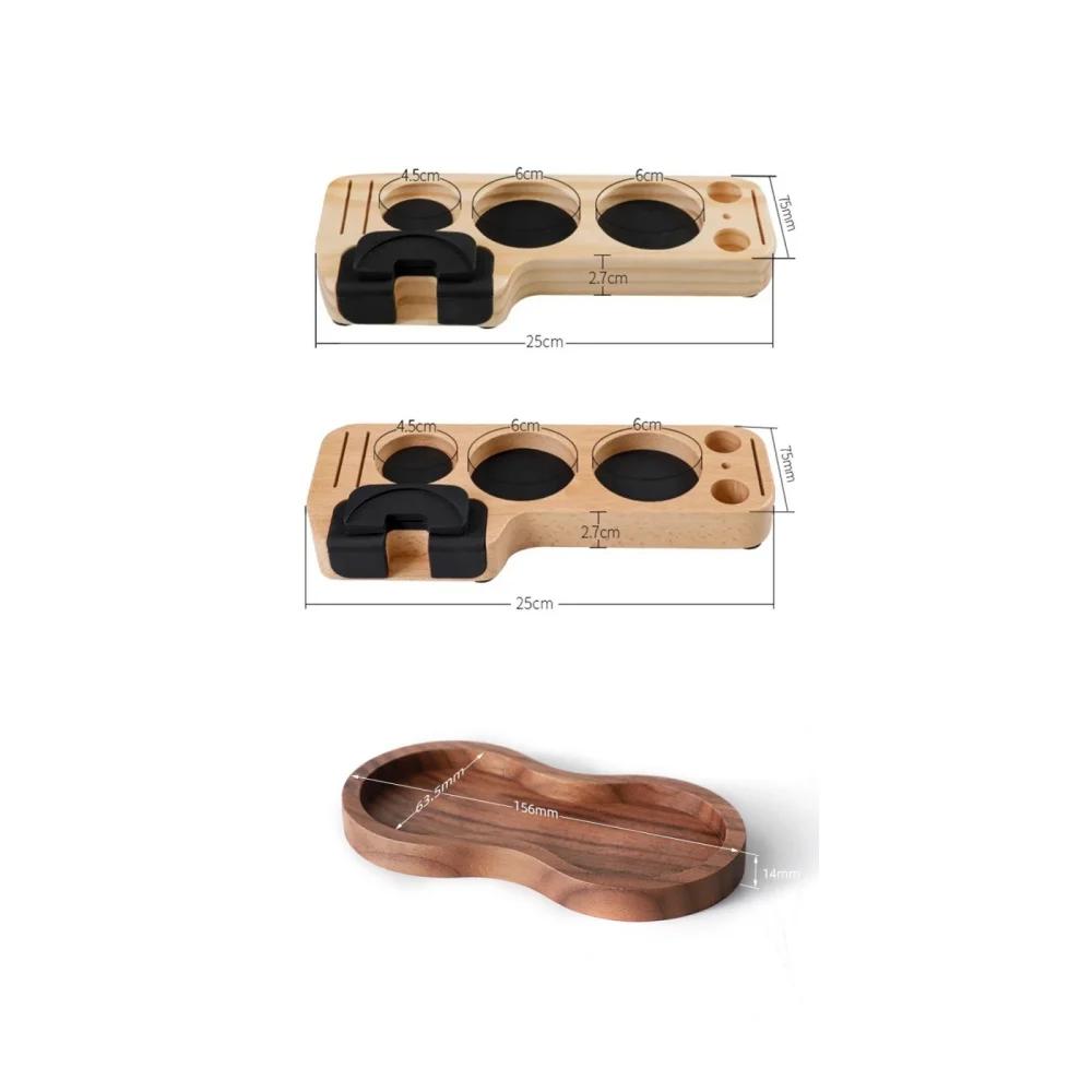 Wood Universal Coffeeware Portafilter Holder Tamper Stand Espresso Distributor Mat Rack Coffee Maker Accessories Gift