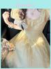 French Romantic Sweet Floral Dress With Knit Fabric And Sleeveless Design For Summer Fashion