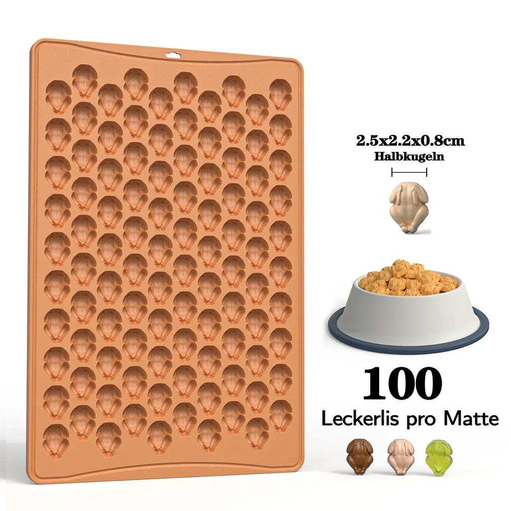 100 Löcher Schokoladenform Halloween Weihnachten Silikon Backform Keksform Mini Haustier Hund Snack Keks DIY Lebkuchenmann