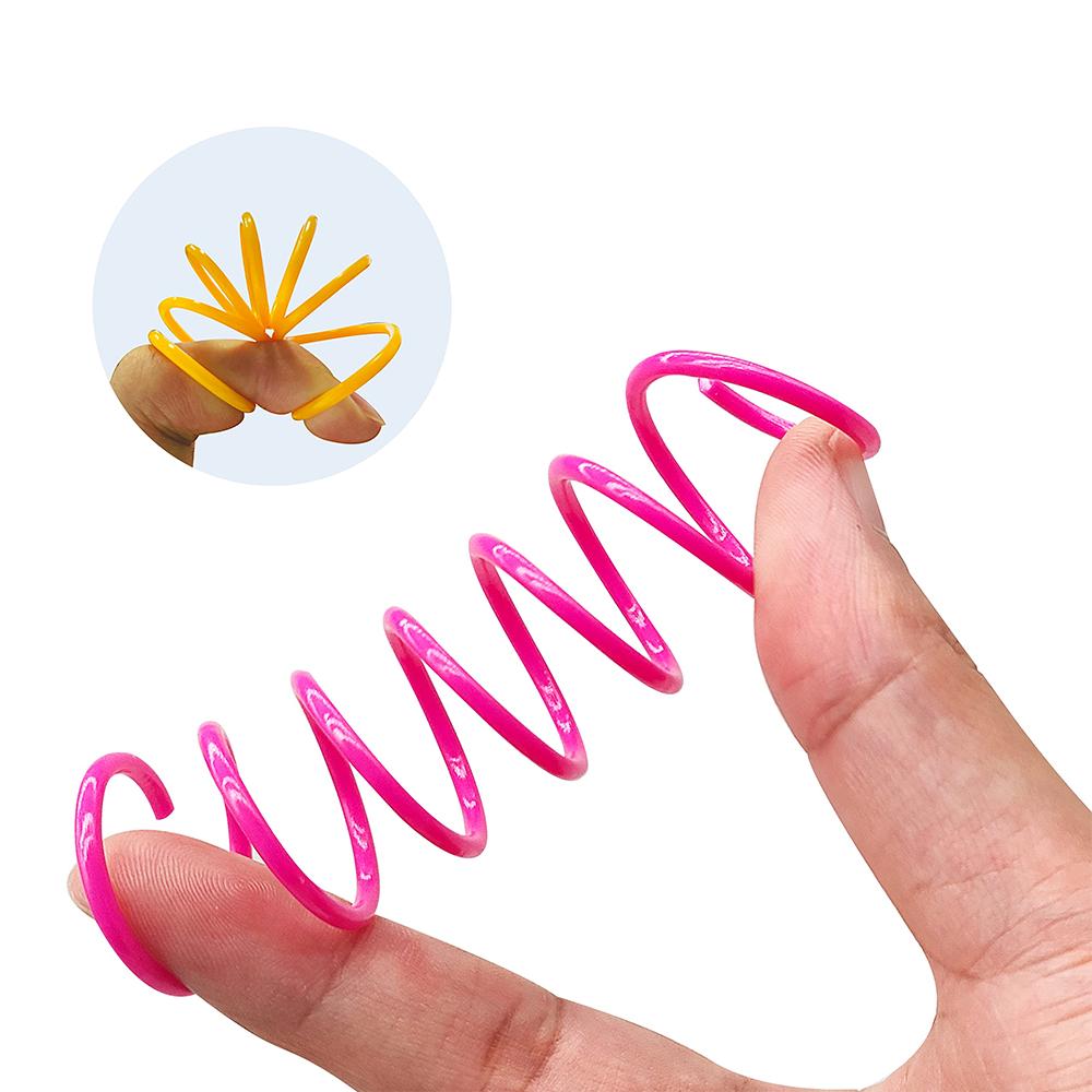4/100pcs Cat Spring Toy, Cat Spiral Toys Interactive For Indoor Colorful Cats Plastic Springs Coil For Kitten Hunting Swatting