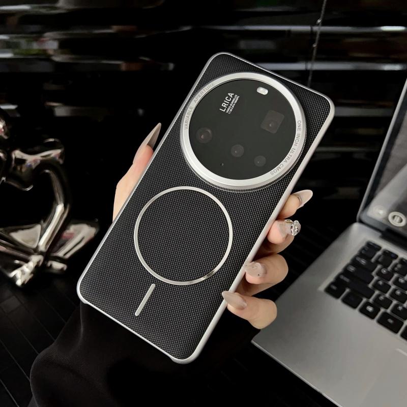 Case For Xiaomi 15 14 13 12S Pro Ultra Lychee Diamond Pattern Leather Magsafe Individual Metal Keys Matte Anti-Slip Grip Cover
