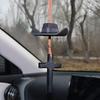 Zpana Cowboy Hat Car Hanging Charm with Cross, Felt Miniature Western Country Vehicle Rear View Mirror Pendant, Cute Mirror Decor Ornament, Universal