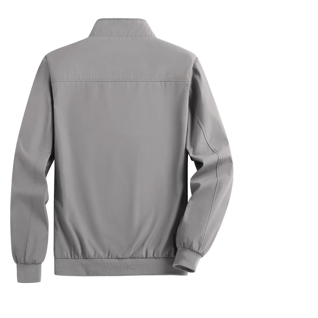 Men's Spring and Autumn Thin Casual Jacket Solid Color Stand Collar Cardigan Jacket Men's Outdoor Sports Casual Versatile Top