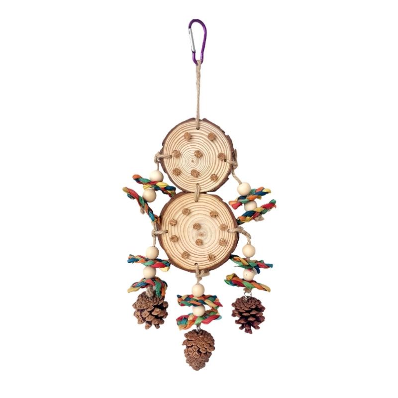 

Interaction Bird Chewing Cork Activity Toy Hanging Accessory Foraging Toy For Parrots Beak Training Cage Entertainment 1