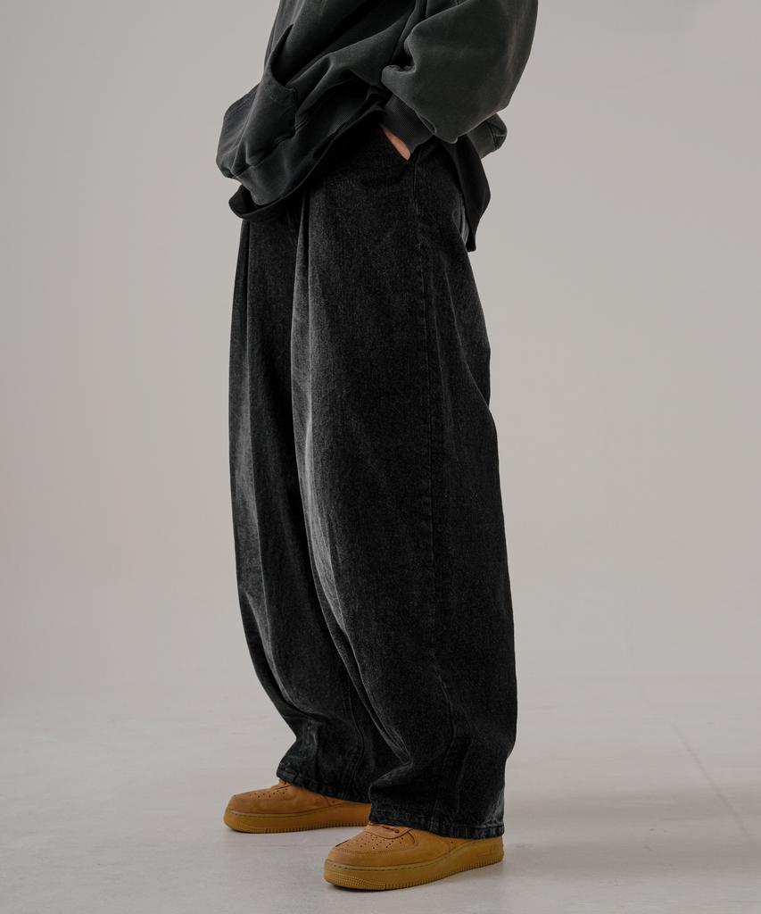 EZKATON Double Wide Denim Pants Black Ezlp6745