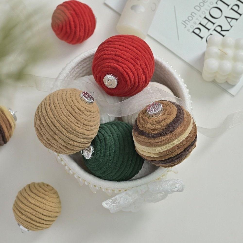 3pcs 7/10cm Christmas Ball Ornaments Flocking Shatterproof Xmas Spheres Pendant Plastic Christmas Tree Hangings Ball