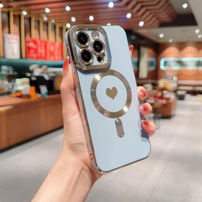 Luxury Soft Magsafe Wireless Charge Love Heart Case For iPhone 14 13 12 11 Pro Max Plus Magnetic Silicone Cases Cover