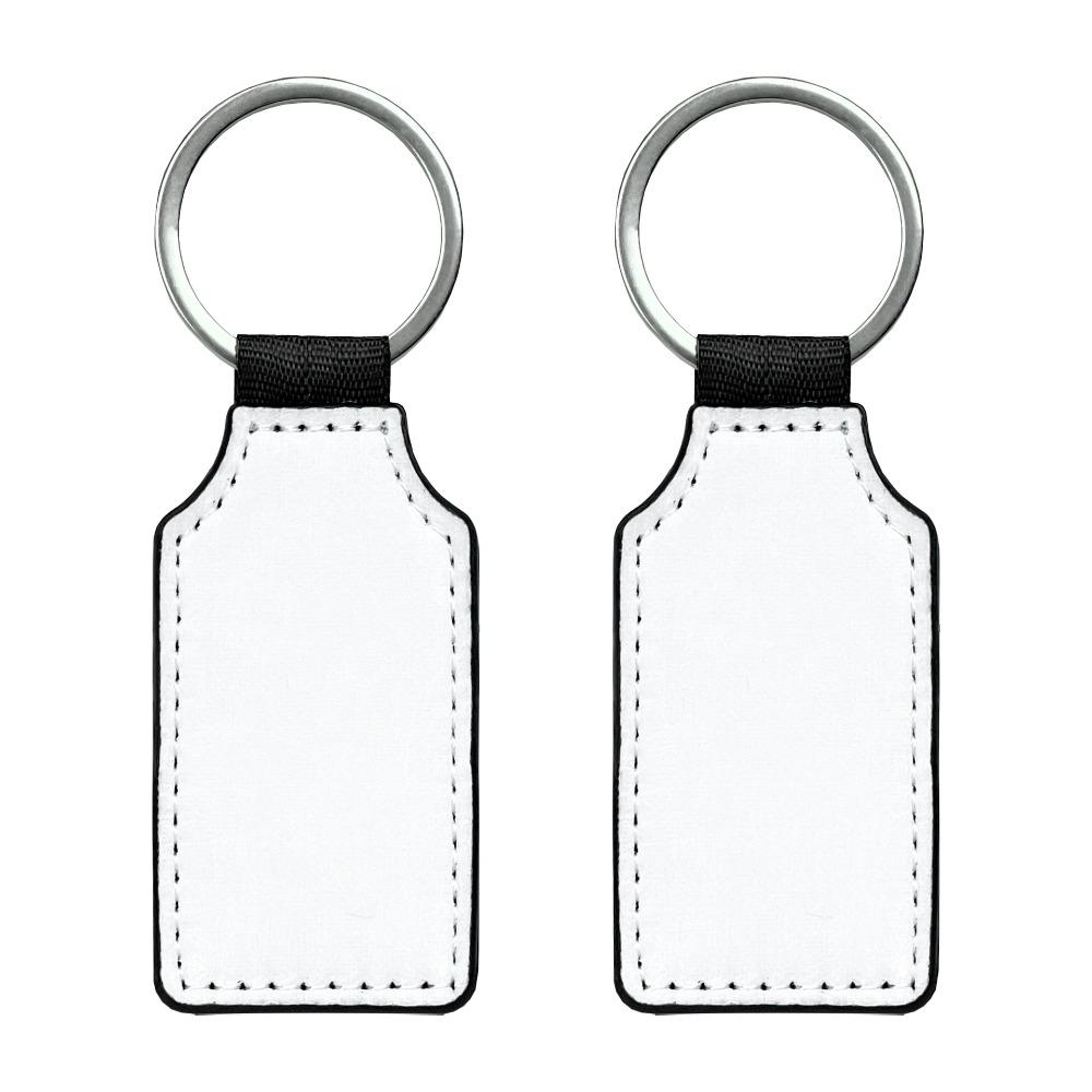 PU Leather Dye Sublimation Blanks Keychain Double Sides Blank ID Tags Keyring Hanging Accessory