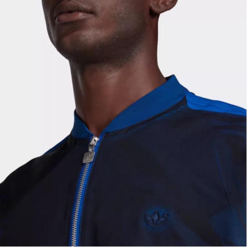 Adidas Originals Kangaroo Pocket Half-Zip Color Block Baseball Jacket Men Jackets Blue HC0426