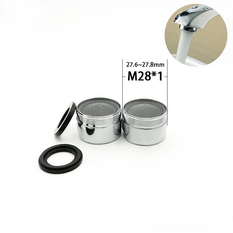 M28 Splash-Proof Water-Saving Faucet Aerator, Brass with Chrome Finish for Kitchen and Bathroom.