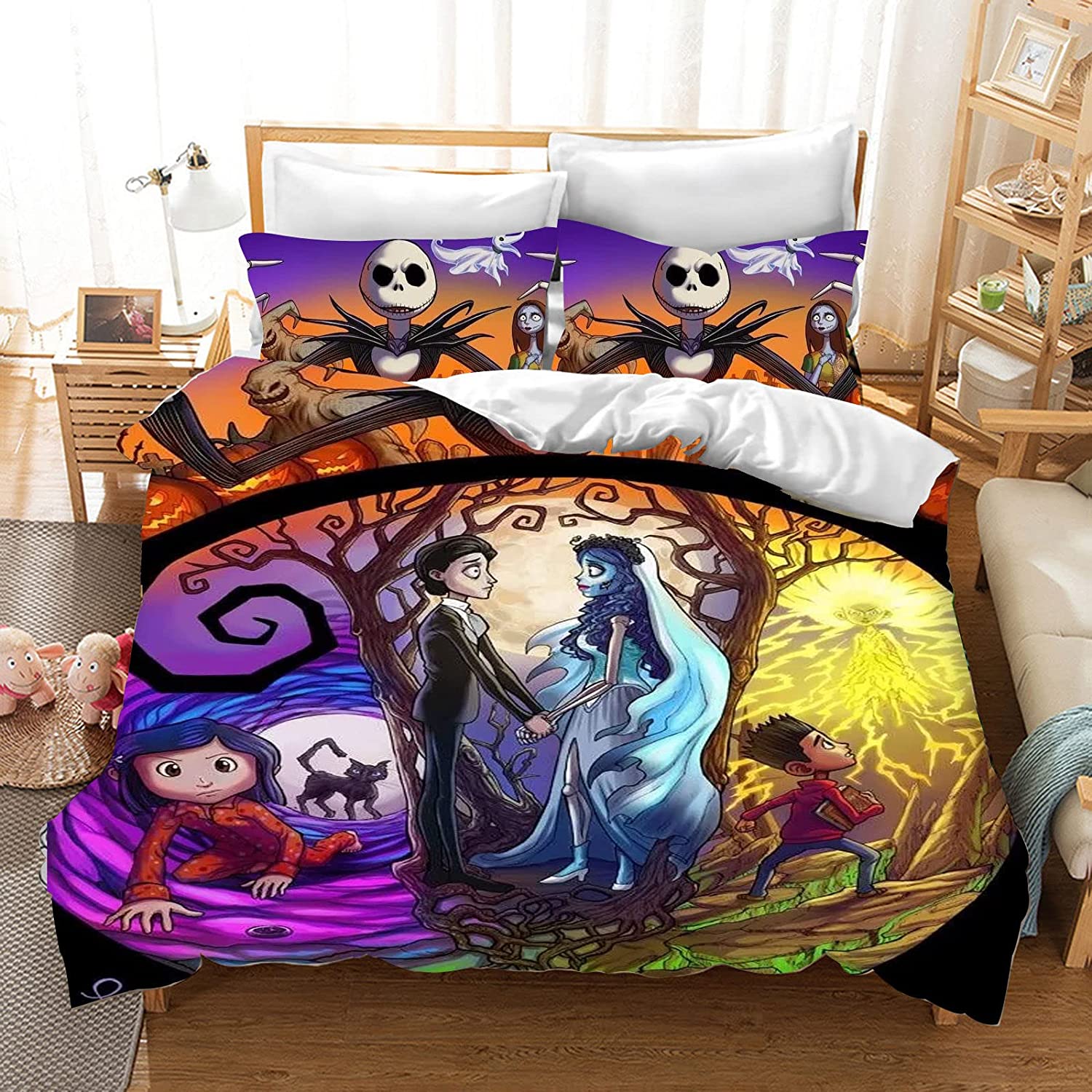 Džeks Skeltons Anime Guļamistabas Palagu Komplekts