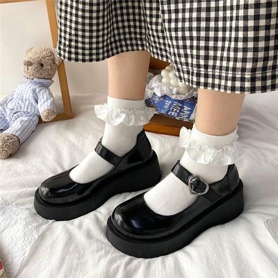 Chaussures Lolita pour étudiantes Chaussures Mary Janes en cuir verni Chaussures à plateforme pour femmes neuves Chaussures à boucle pour filles Chaussures à semelle épaisse pour dames