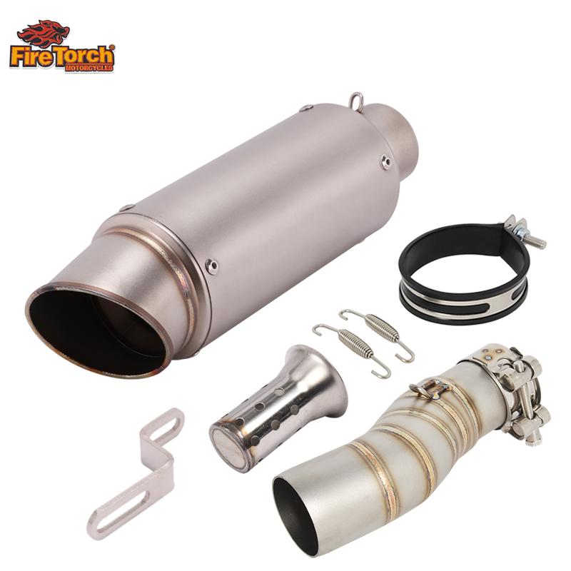 Slip On For CFMOTO 450MT 450 MT IBEX 450 2024 2025 Motorcycle Exhaust Escape Moto Systems Middle Link Pipe Carbon Fibe Muffler