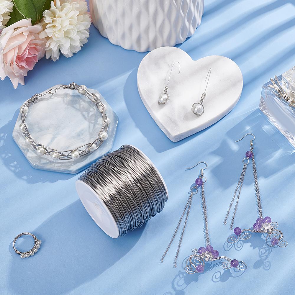 304 Stainless Steel Wire, Round, Stainless Steel Color, 22 Gauge, 0.6mm, About 459.32 Feet(140m)/Roll