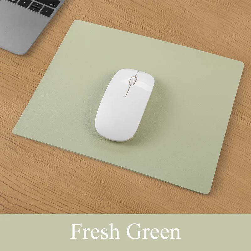 New PU Leather Mouse Pad Waterproof Cute Desk Pad Solid Colour Simple Stationery Desktop Computer Accessories Office Supplies