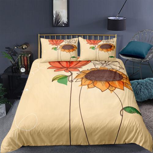 

Flower Quilt Cover Set Duvet Covers Pillowcases Single Double Queen King Bedding Single 135x200cm