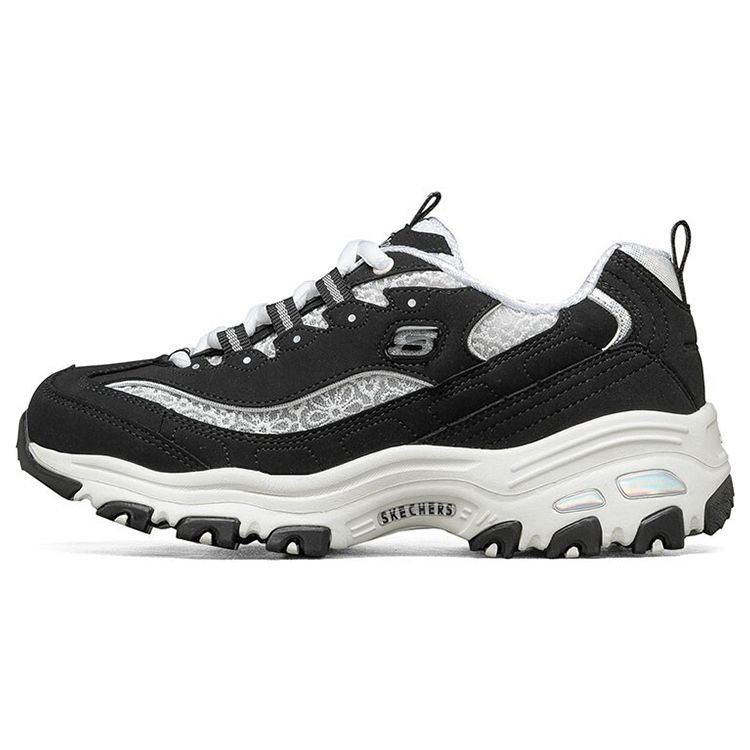 Skechers DLites 1.0 Fashion Versatile Comfortable Trendy Low-Top Dad Shoes Women sneaker Black White 149250-BKW 35