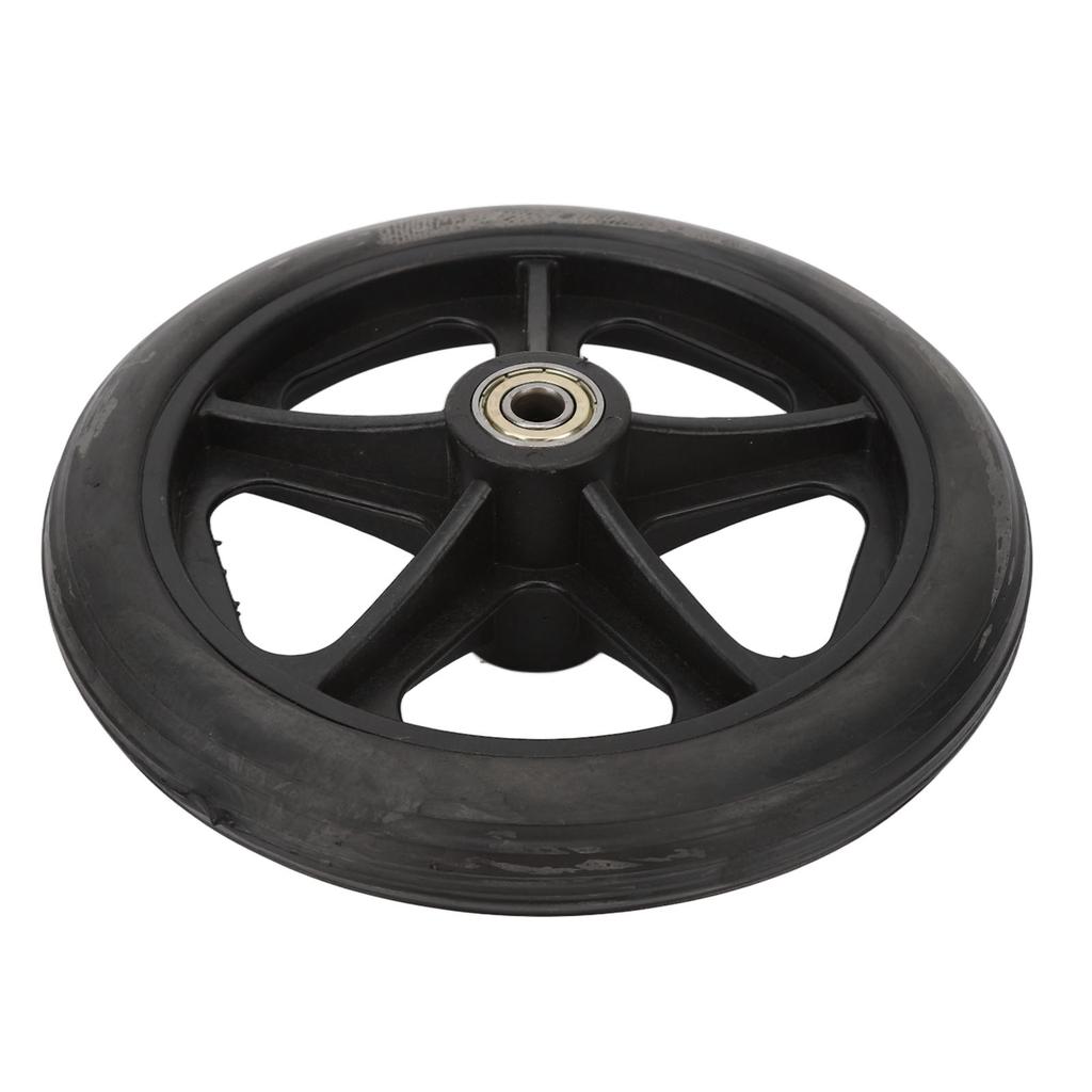 2pcs Replacement Wheel Professional Black Safe PU Front Wheel Accessory for Electric Wheelchair