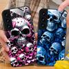 Luxus Silber Totenkopf Handyhülle für Samsung Galaxy A56 55 54 53 52 51 36 35 34 23 16 15 5G Glas Bunte Abdeckung Smartphone