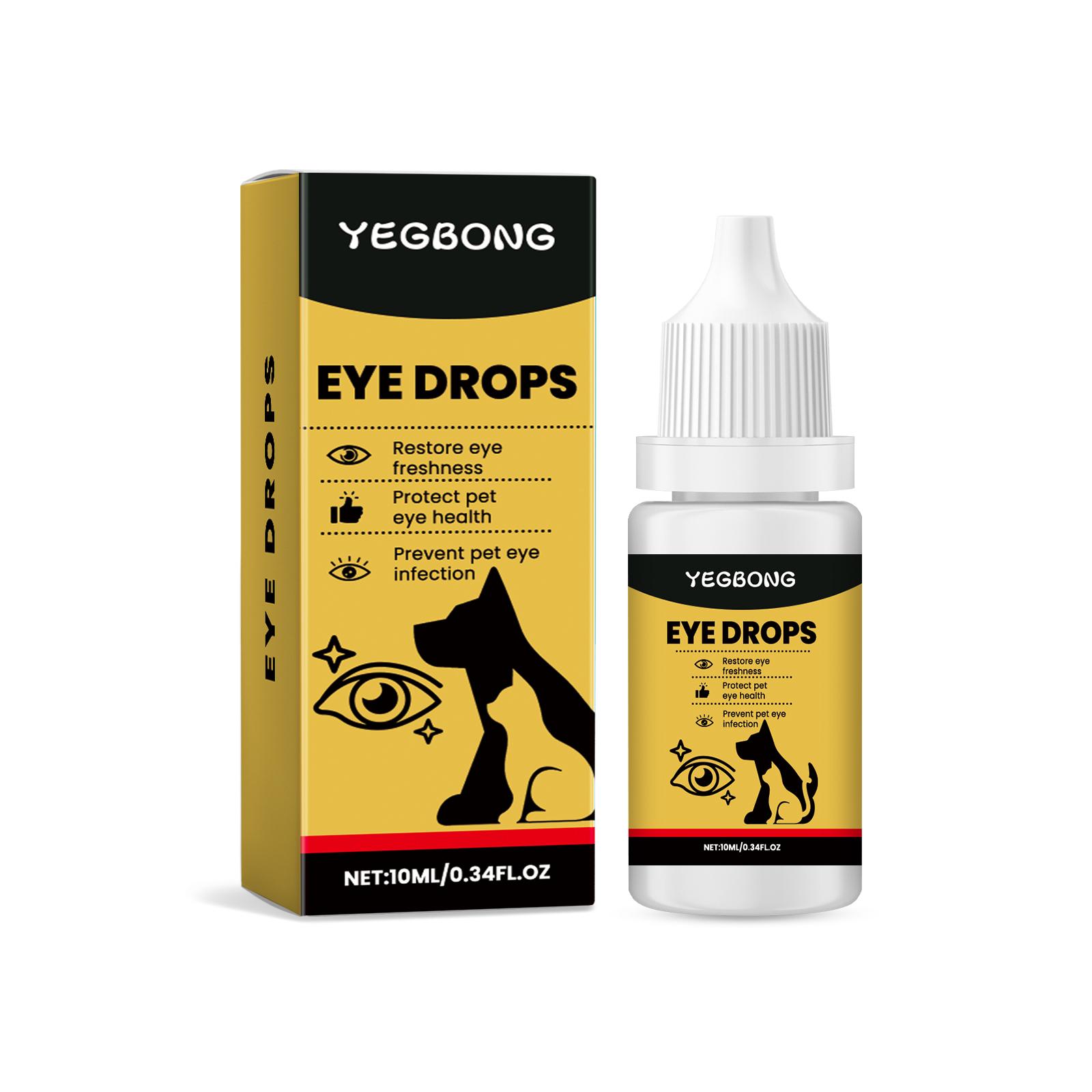 

Yegbong Pet Eye Drops, Suitable for Cats and Dogs, Gentle Daily Care to Clean and Remove Tear Stains and Discharge, 10ml/box