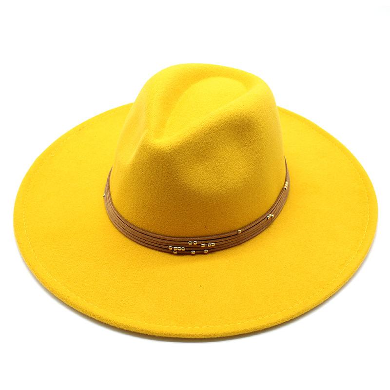Cappello Jazz in Lana Stile Britannico per Uomo e Donna Cappello a Tesa Larga Cappello Classico in Lana Tesa 9,5 Cm