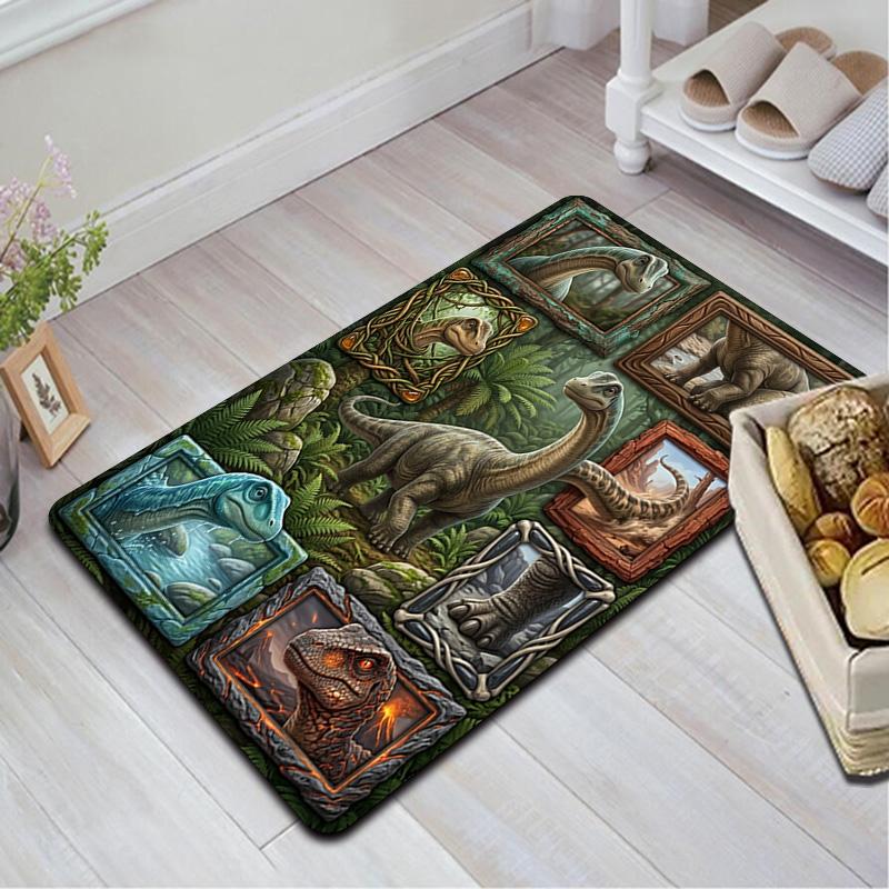 Dinosaur Collection Pattern Rug Floor Mat for Living Room or Bedroom Soft and Comfortable Carpet a Gift for Birthday and Holiday.