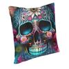 Day Of The Dead Sugar Skull Square Pillowcover Decoration Cushion Cover Throw Pillow for Sofa Doublesided Printing
