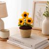 Akaar Decor's Handcrafted Yellow Crochet Flower with Pot | Artificial Flowers for Home