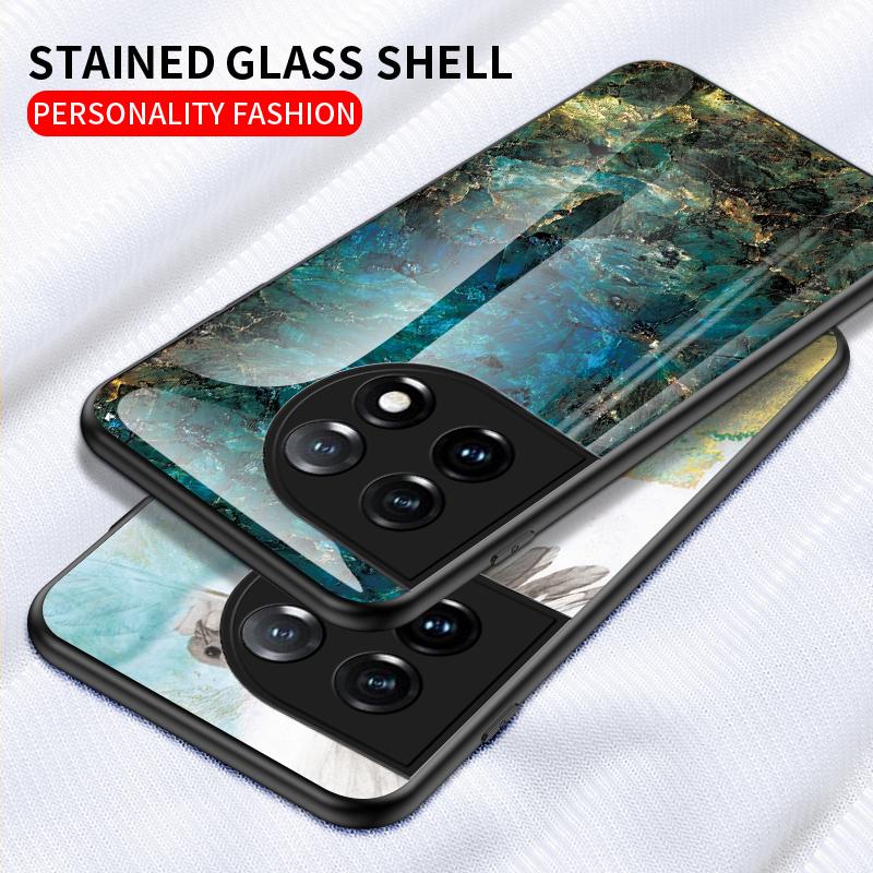 For OnePlus 11 Case Luxury Marble Grain Hard Tempered Glass Protective Back Cover Case For OnePlus 10 Pro 10T OnePlus11 shell