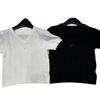 European Style Summer 2026 Rhombus Pattern Knit Pullover Short Sleeve Casual Top