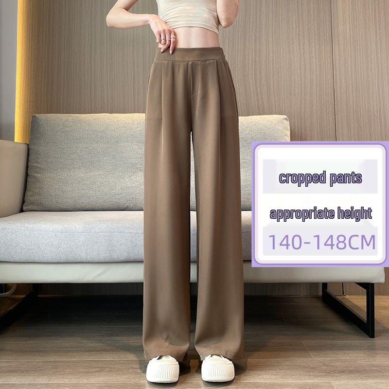 

2026 Korean Style Women s High Waist Light Wide-Leg Pants 3XL for 147-160 lbs