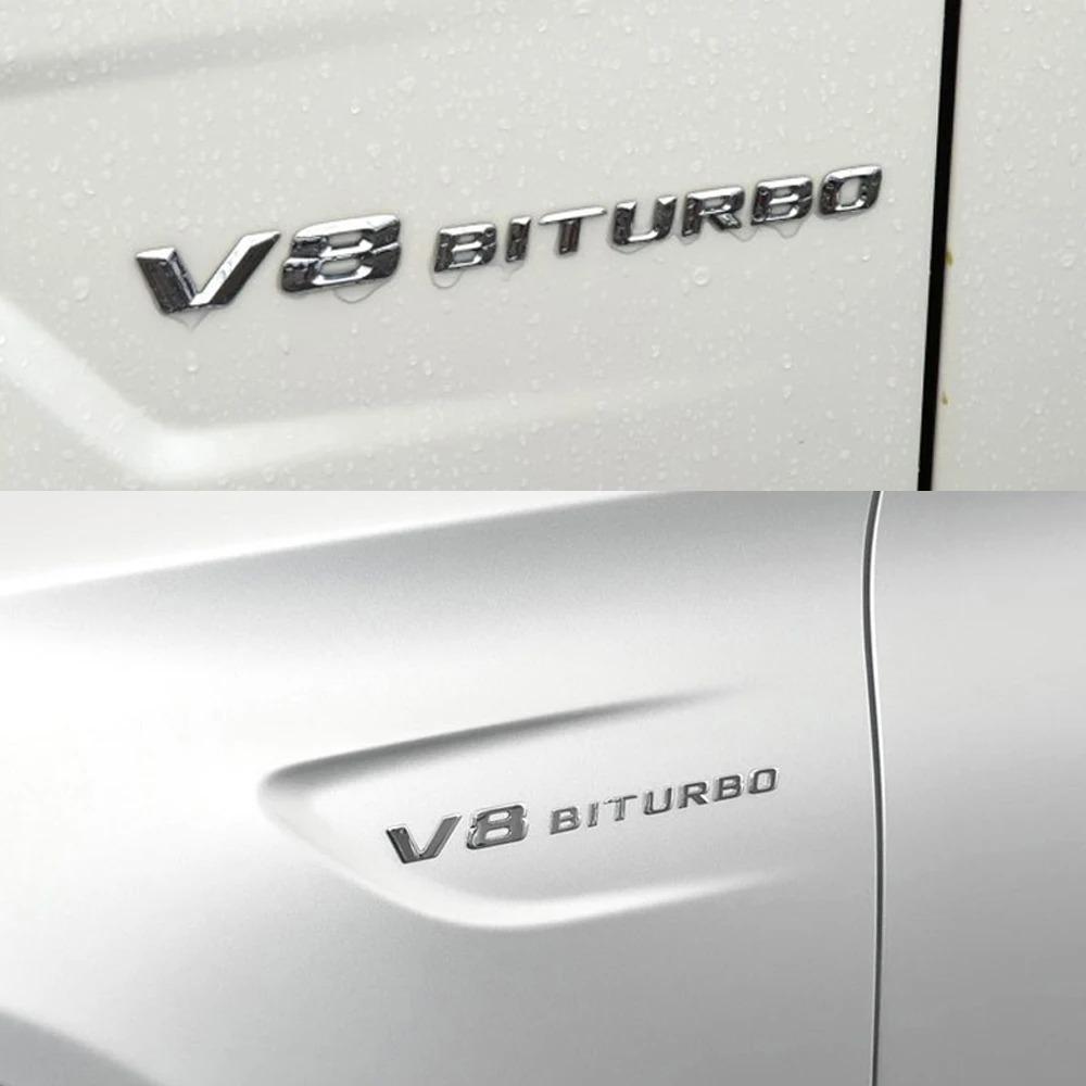 New 80% ABS BITURBO 4Matic Turbo Car Trunk Sticker Emblem For Mercedes Benz W108 W124 W126 W140 W168 W169 W176 W177 W190 W201 W