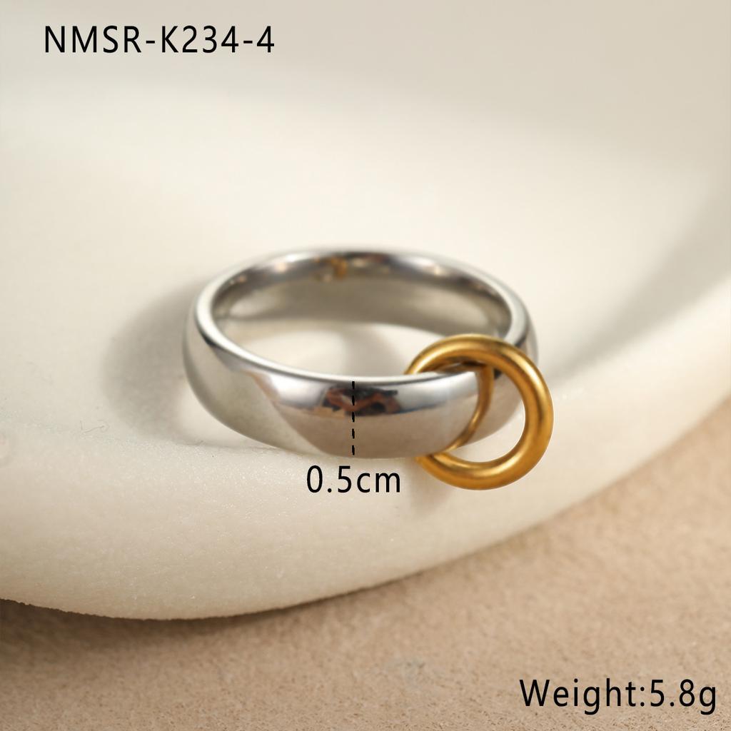 GEMCHIC Women's Stackable Geometric Rings Set, Adjustable 18K Gold Plated Stainless Steel Statement Knuckle Jewelry