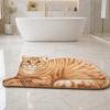Slip Resistant Door Mat Cute Cat Bathroom Rug, Anti-Slip Absorbent Bath Washable Plush Tile And Wood Floor Kitty for Entrance Kitchen Home Decor
