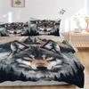 3pcs Wolf's Majesty Printed Duvet Cover Set (1 * Cover+2 * Pillowcase, Without Core), Home Bedroom, Guest Room, Dormitory Decoration Items