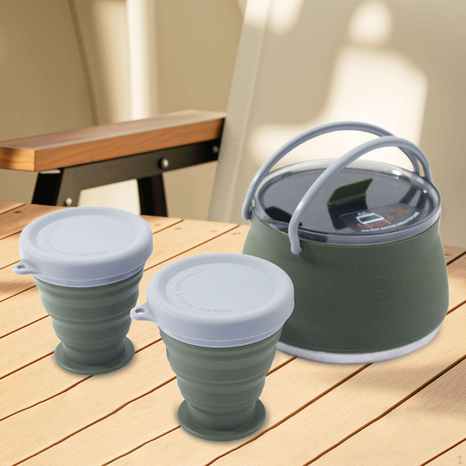 

Складной походный чайник портативный силиконовый чай 1,5 л для кипячения воды легкий горшок с