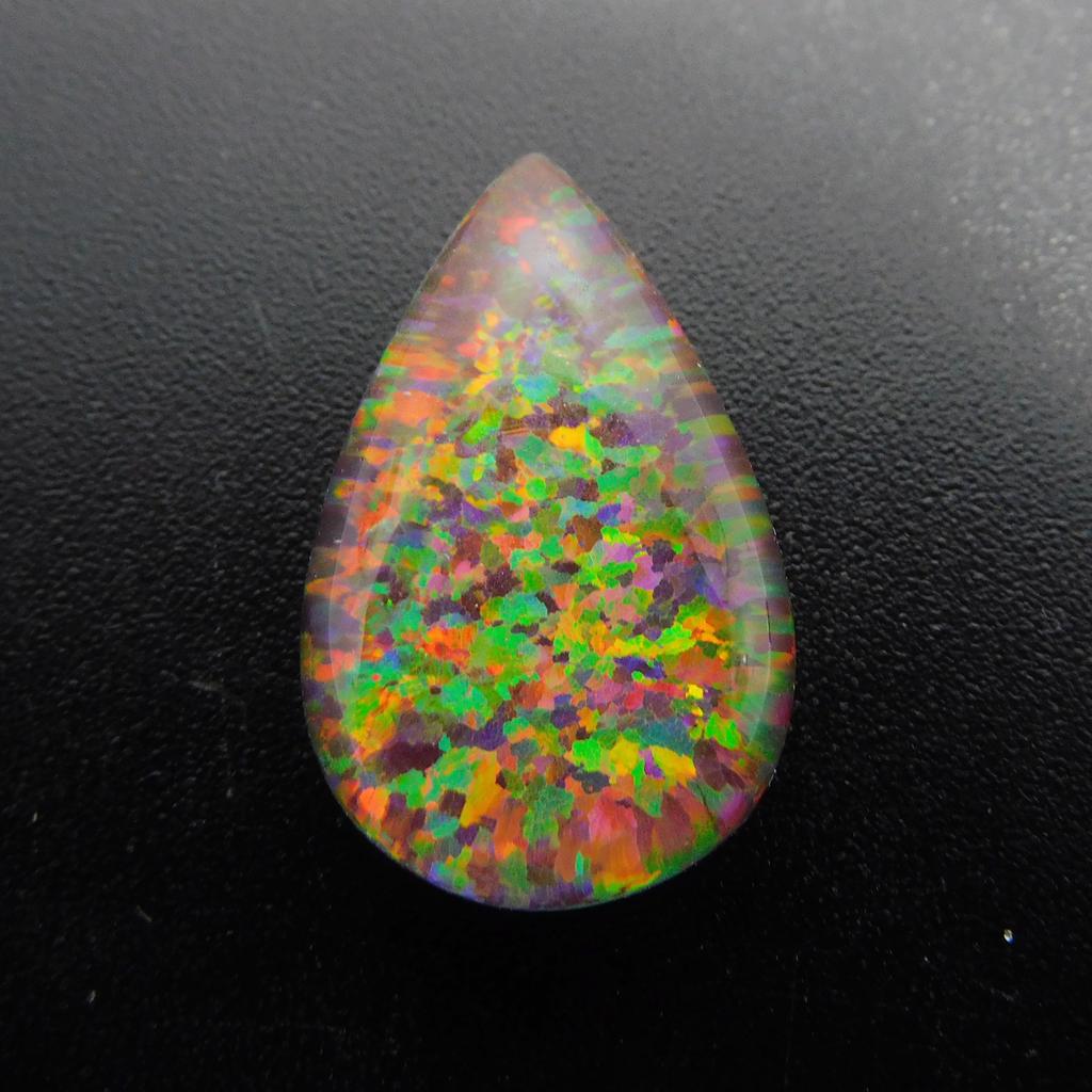 9.30 Ct Boulder Opal Lab Created Pear Certified Beautiful Loose Gemstone